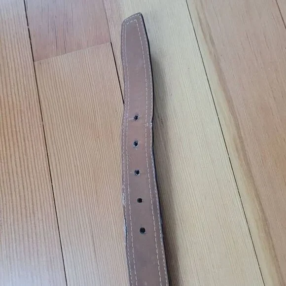 Nike black pebbled leather belt silver buckle preppy everyday neutral - Picture 9 of 10